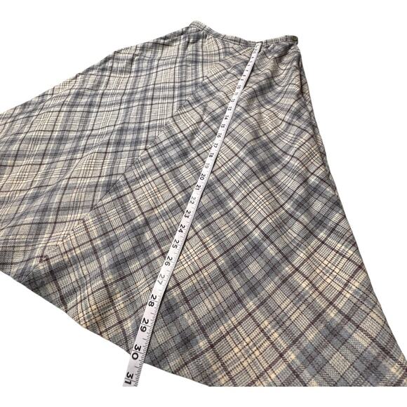 Pendleton Blue Plaid Maxi Wool Skirt Classic Vintage pockets 6/8 - Picture 7 of 10